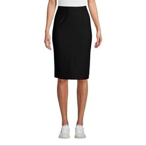 Eileen Fisher XS Black Skirt Pencil Back Slit Career Office Stretch Ponte Knit H